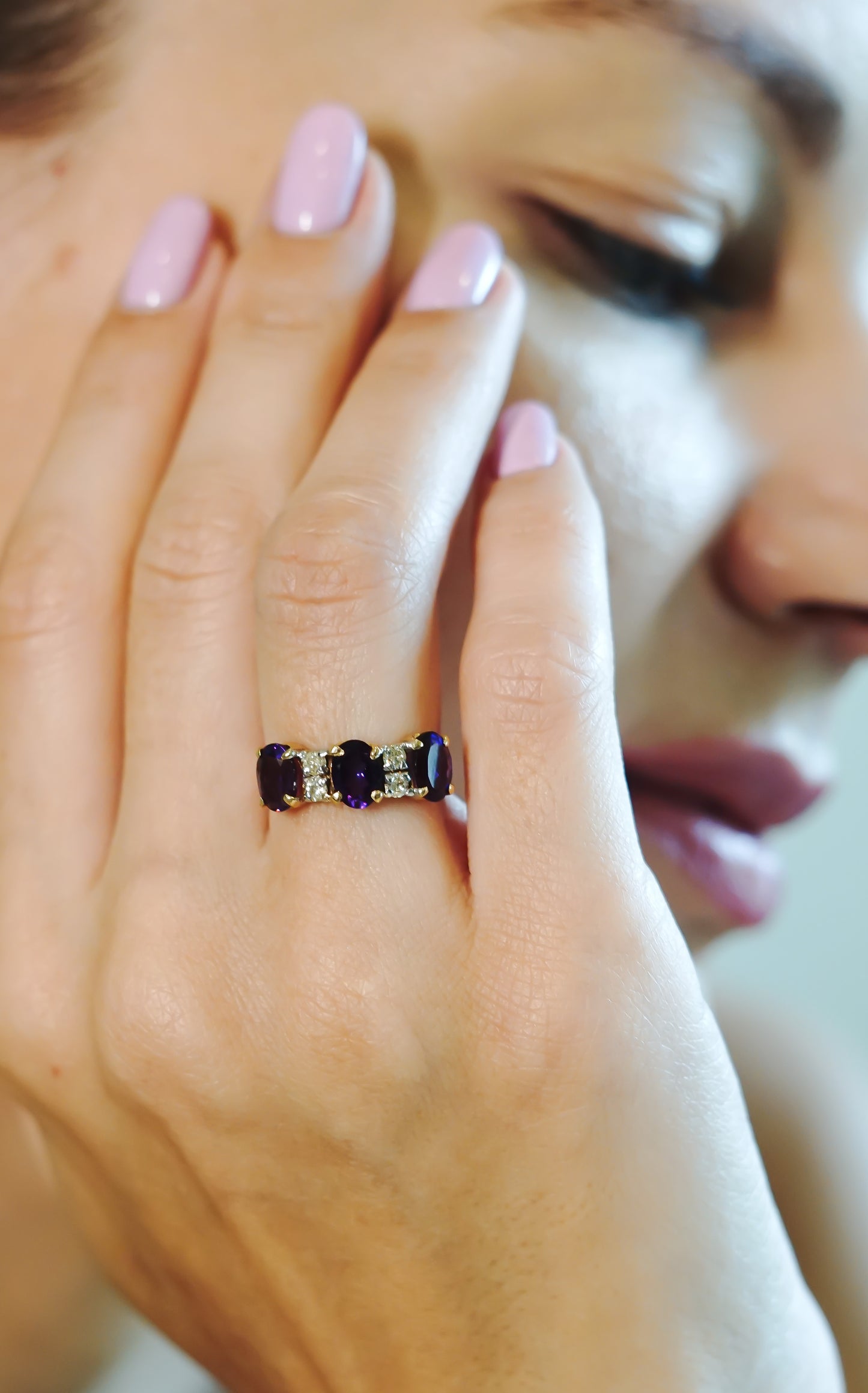 Trio Blue Sapphire Ring