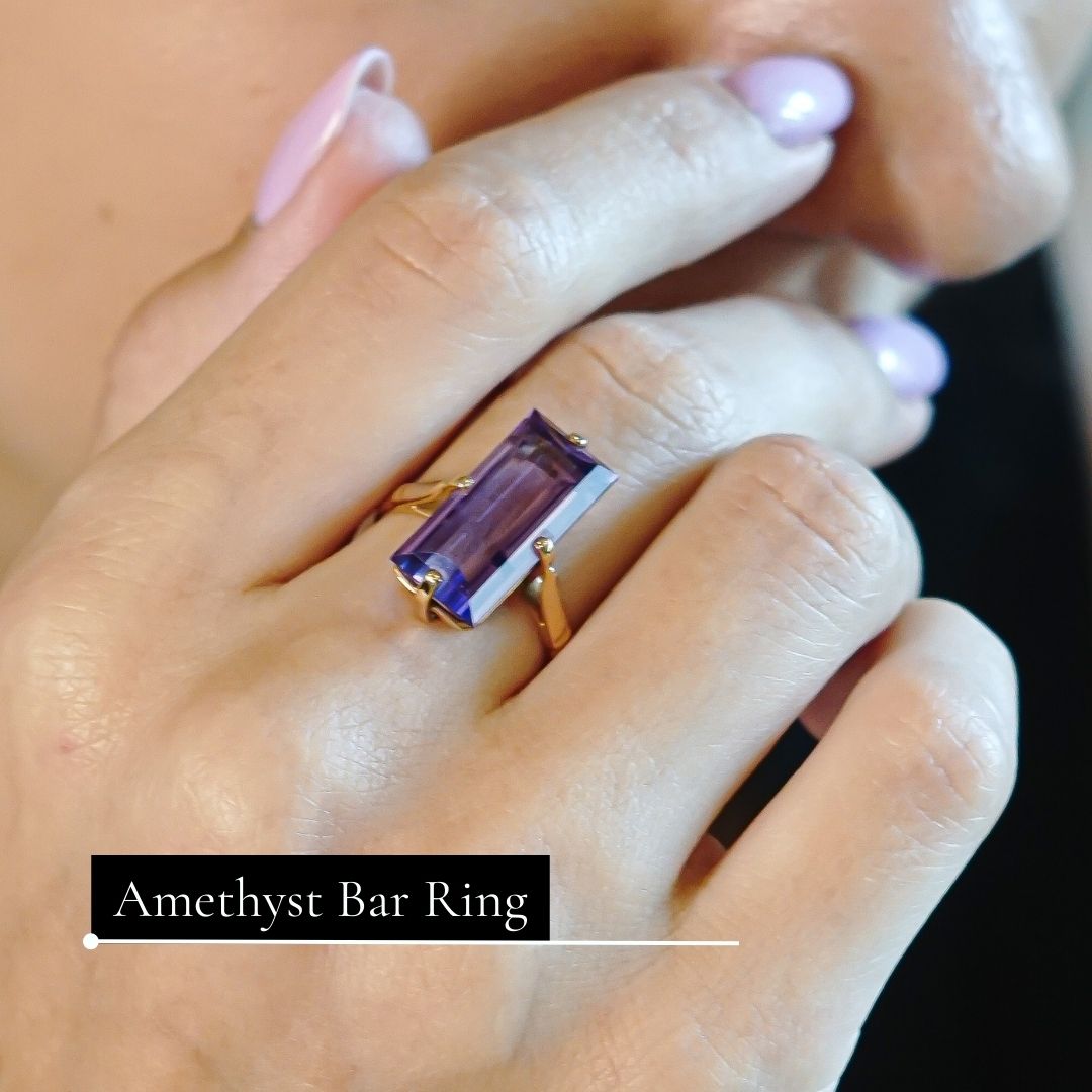 Amethyst Bar Ring