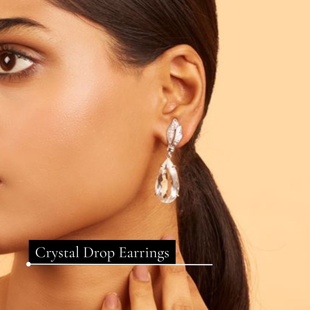 Pear Shaped Crystal Ring & Earring Set