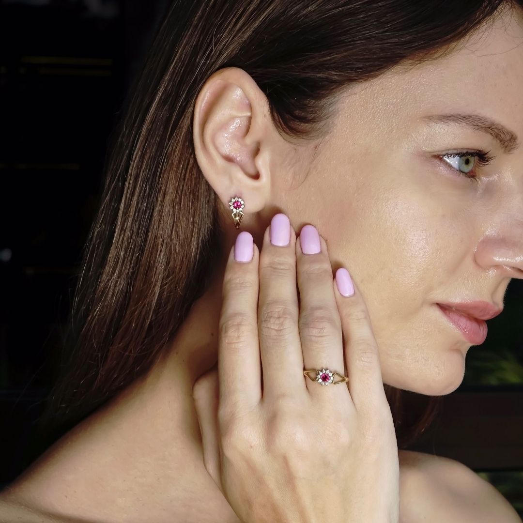 Rising Ruby Earrings