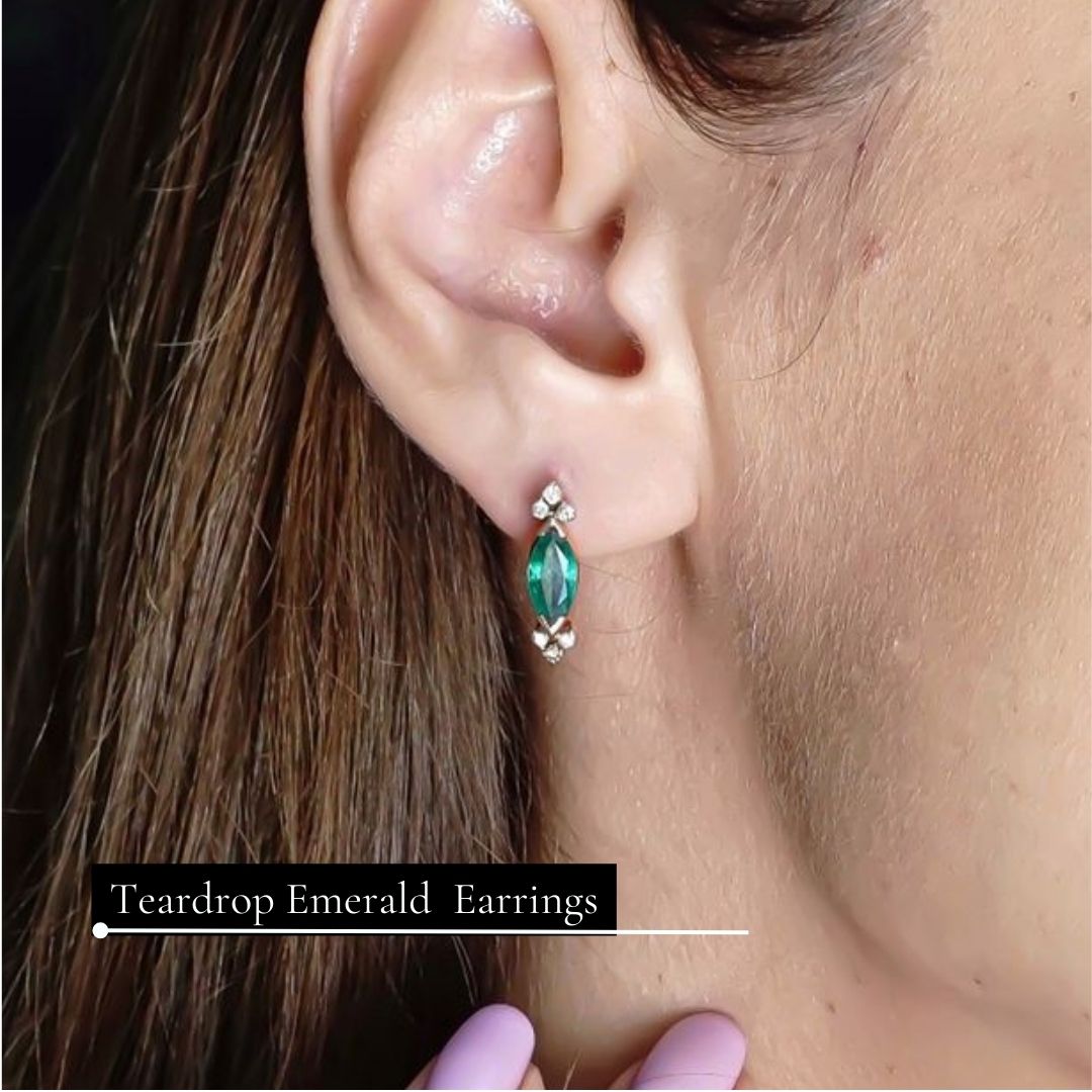 Teardrop Emerald Earrings