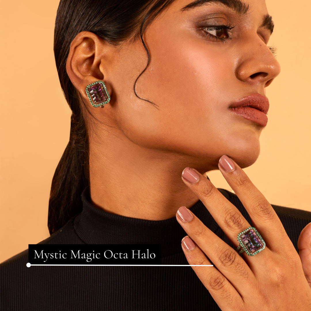 Mystic Magic Octa Halo Studs