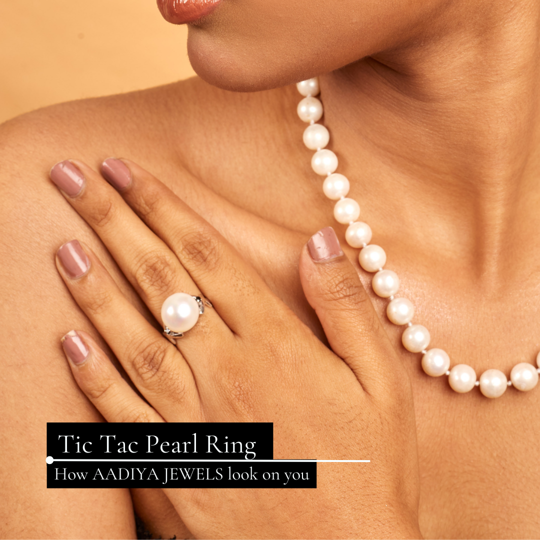 Tic Tac Pearl Ring & Earring Set