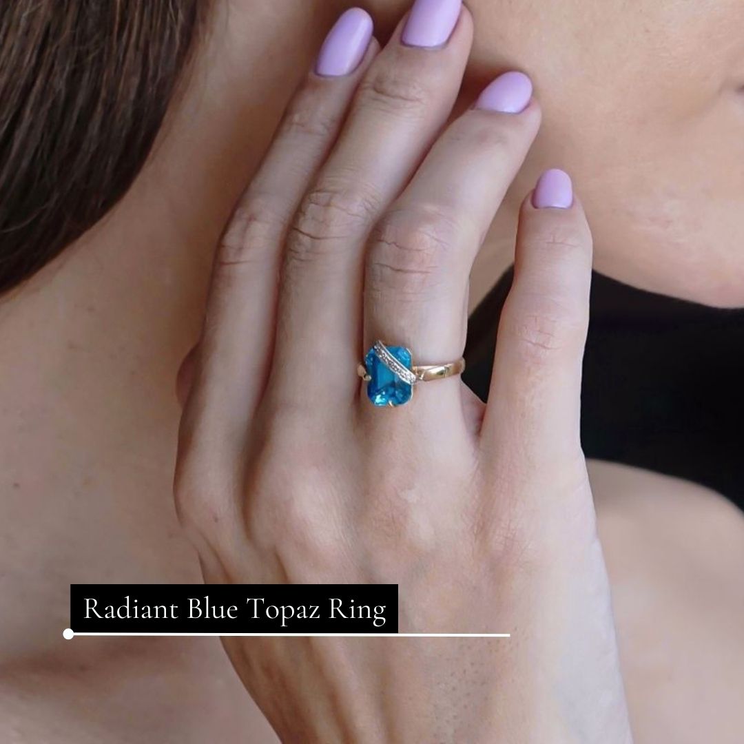 Radiant Blue Topaz Ring