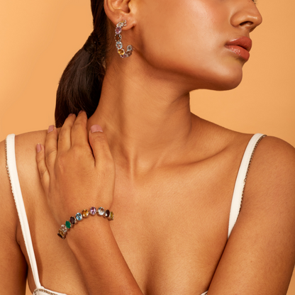 Celestial Gemstone Hoops