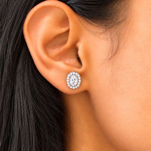 Corallina Oval Earrings in Zirconia