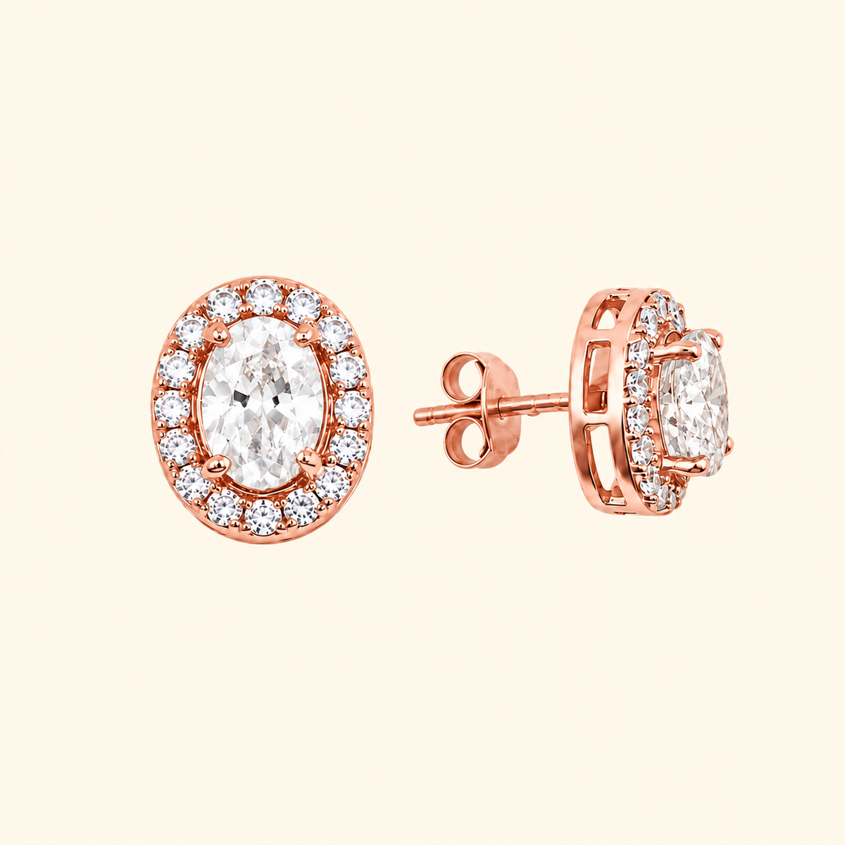 Corallina Oval Earrings in Zirconia