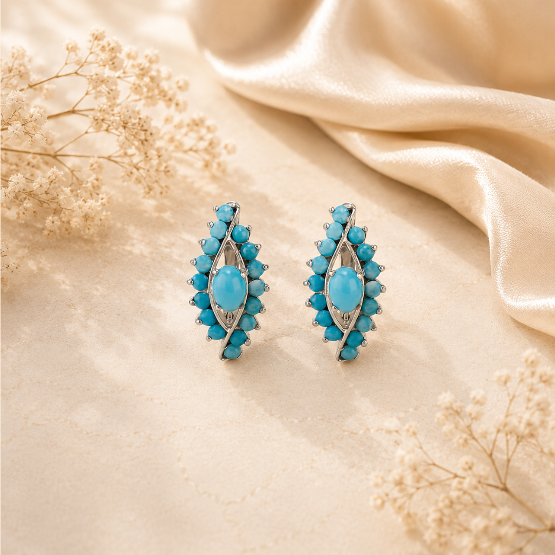 Evil Eye Earrings in Turquoise