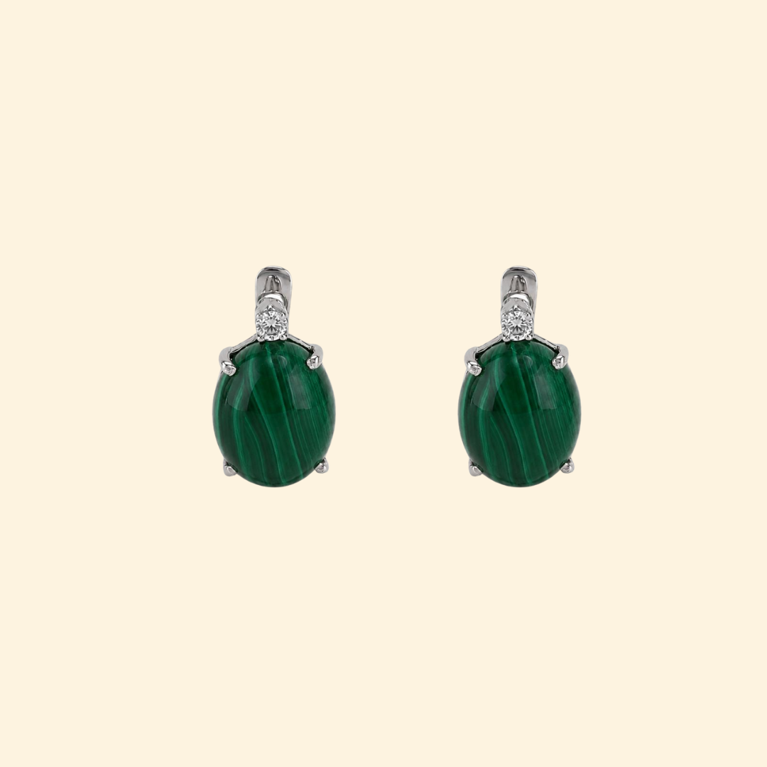 Shooting Star Oval Earrings in Malacite
