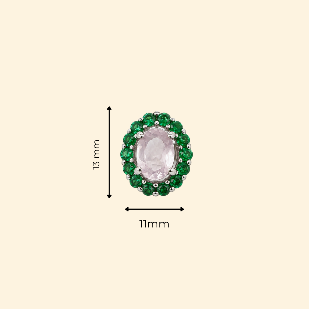 Corallina Oval Earrings in Rose Quartz