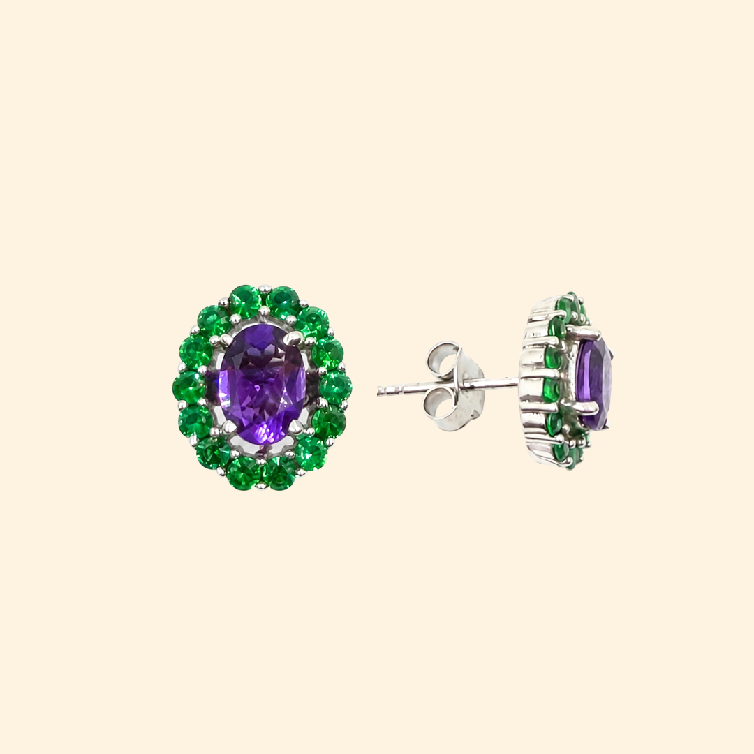 Corallina Oval Earrings in Amethyst
