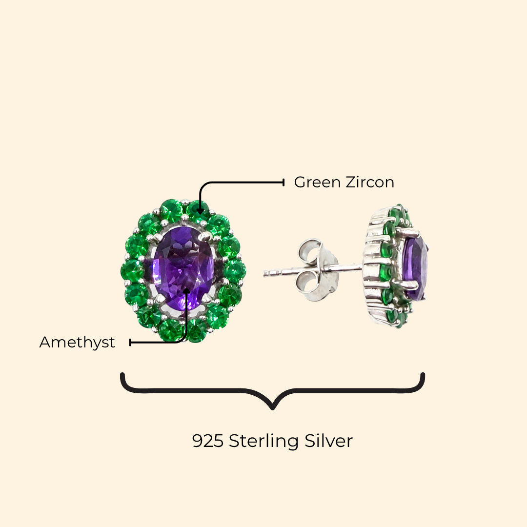 Corallina Oval Earrings in Amethyst