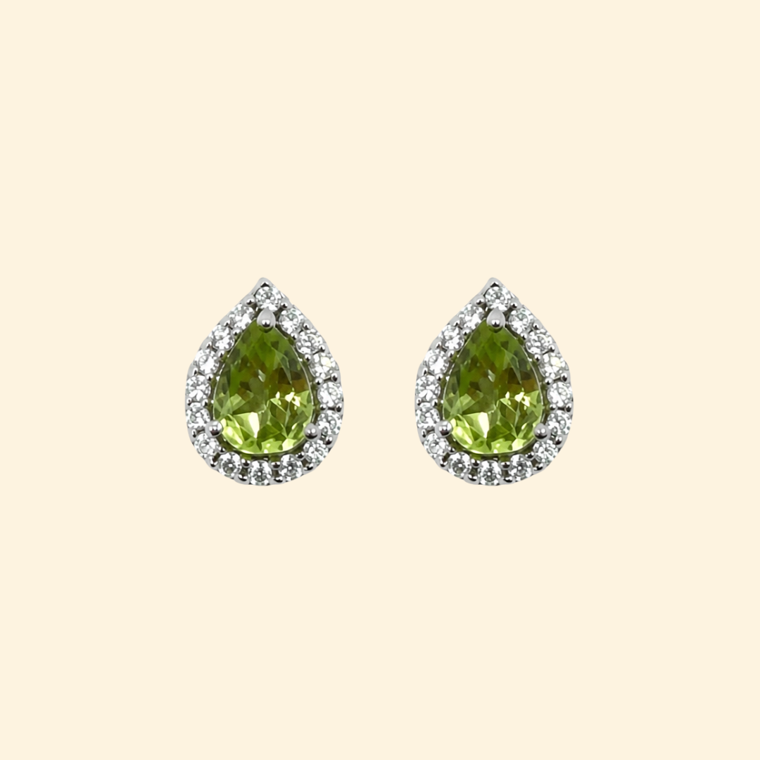 Corallina Pear Earrings in Peridot