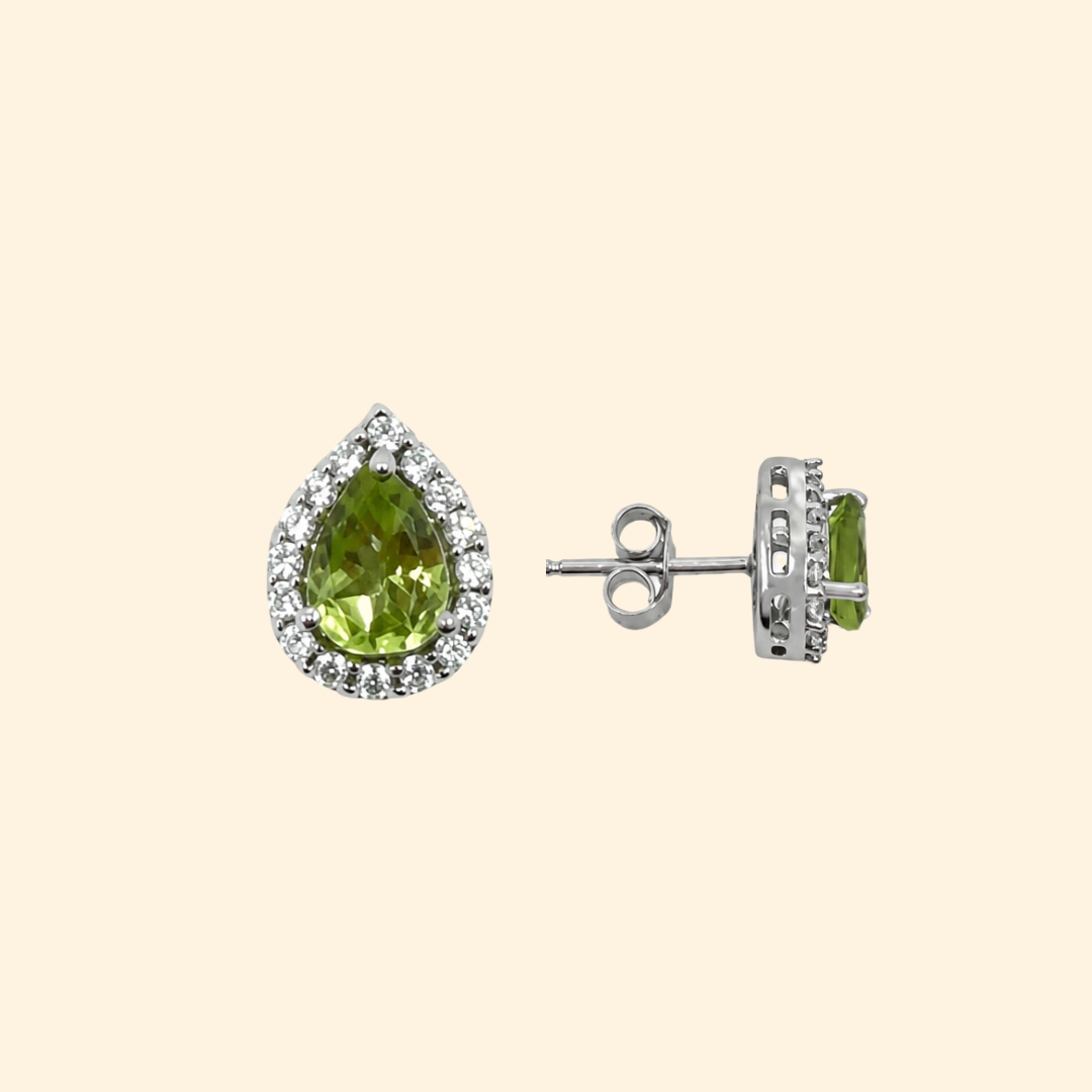 Corallina Pear Earrings in Peridot