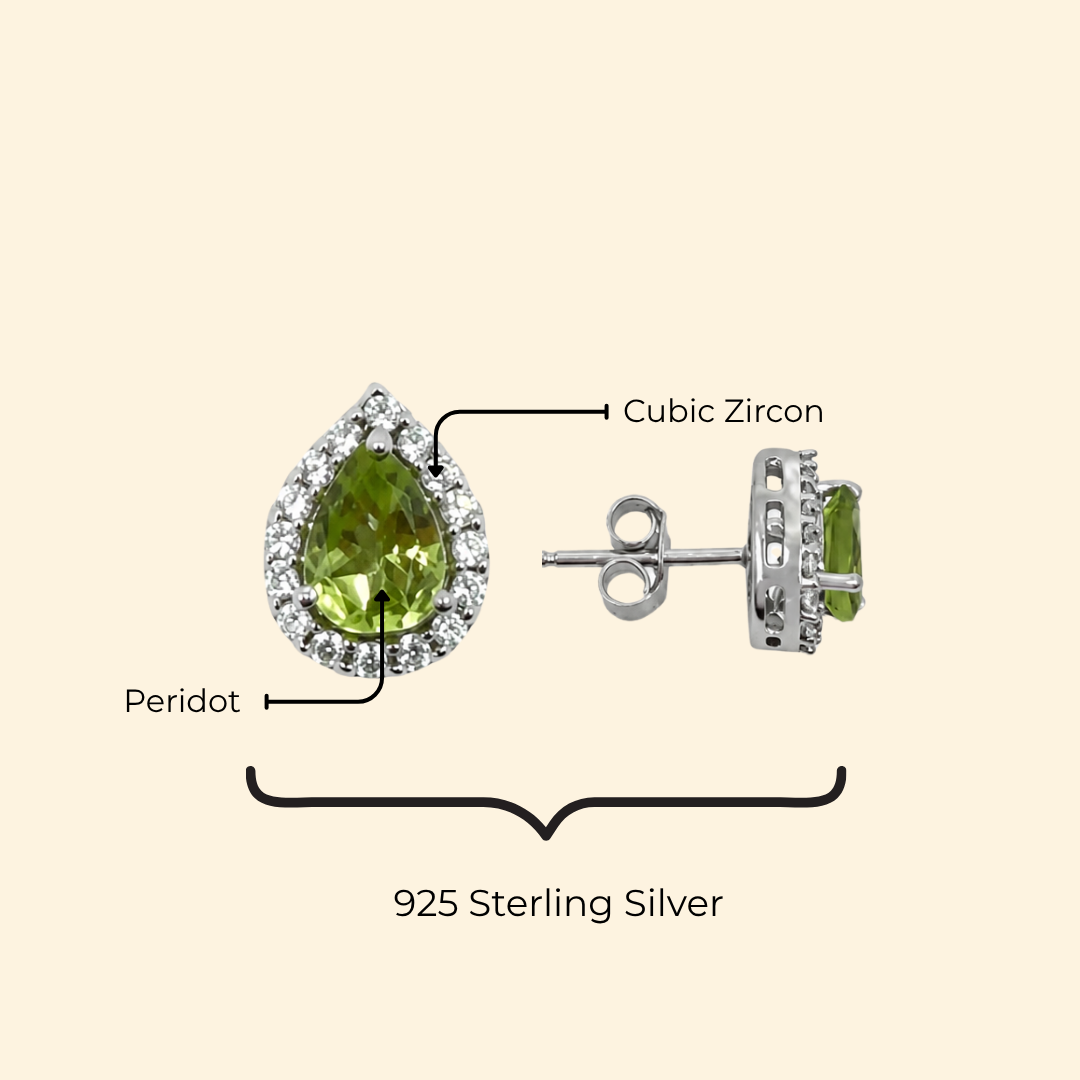 Corallina Pear Earrings in Peridot
