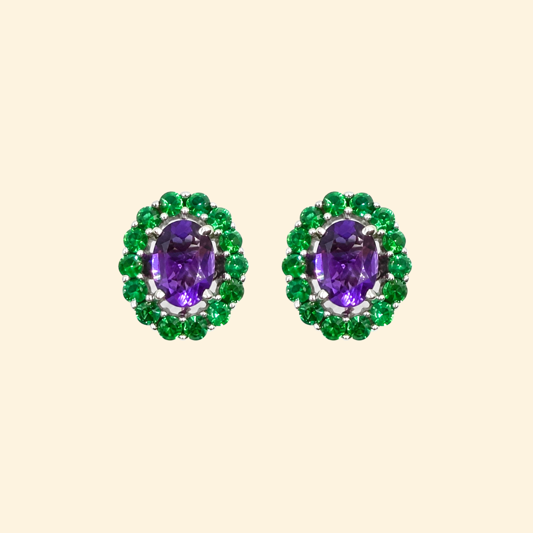 Corallina Oval Earrings in Amethyst