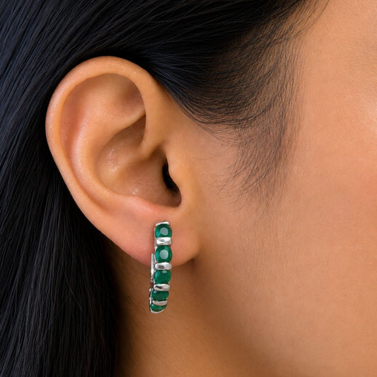 Eternity Earrings in Green Onyx