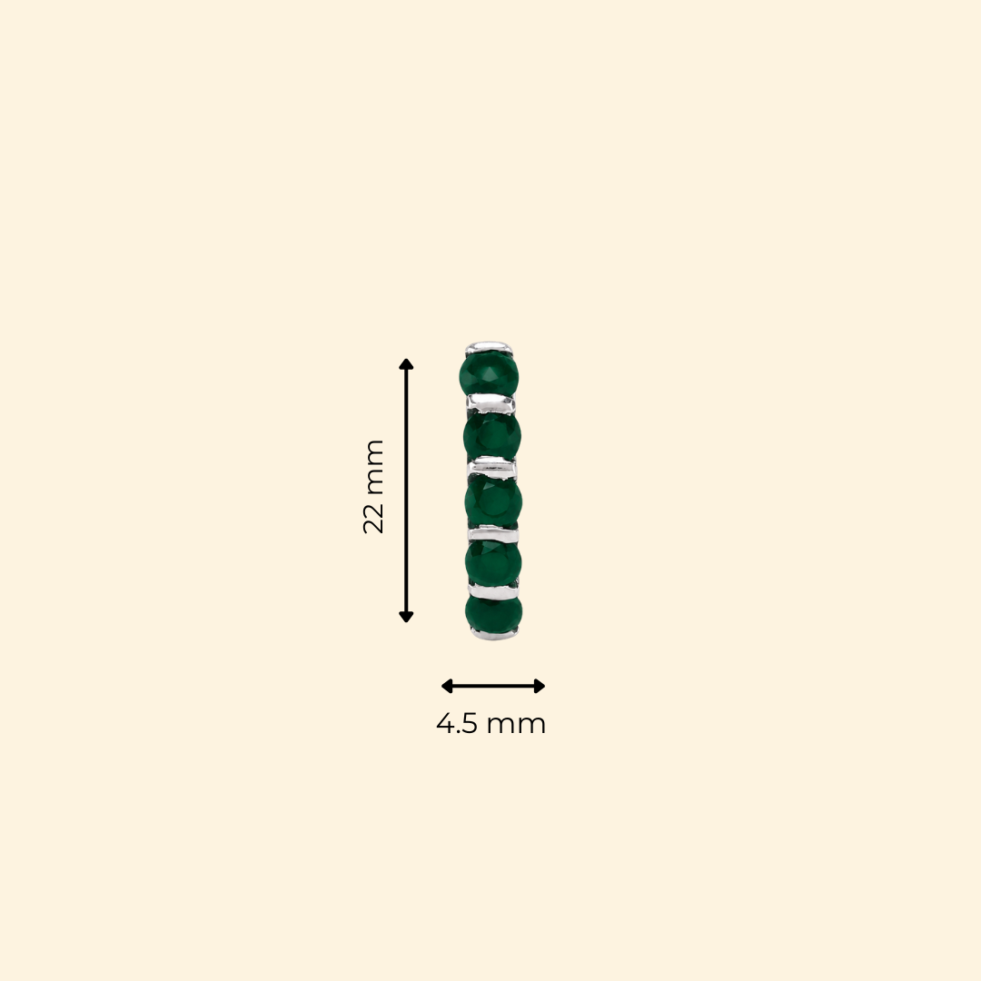 Eternity Hoop Earrings in Green Onyx
