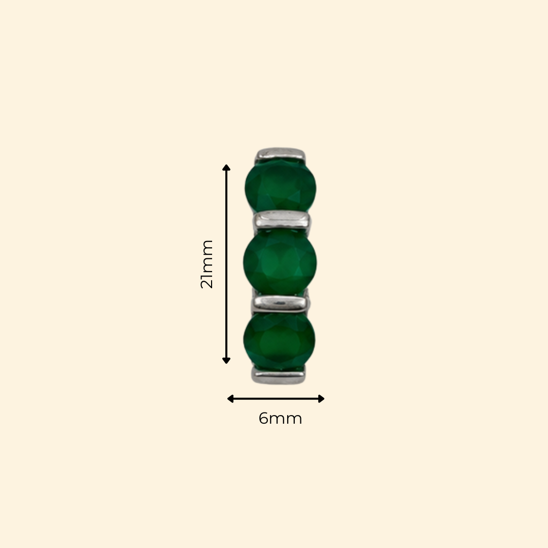 Green Onyx Trinity Earrings
