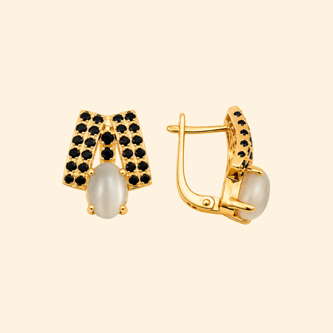 Elegance Cascade in Moonstone Earrings