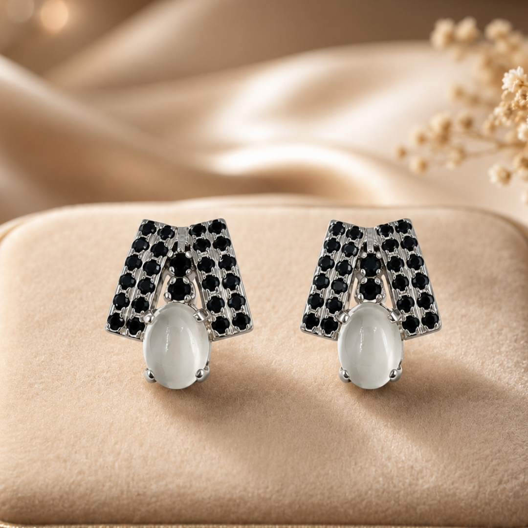 Elegance Cascade in Moonstone Earrings