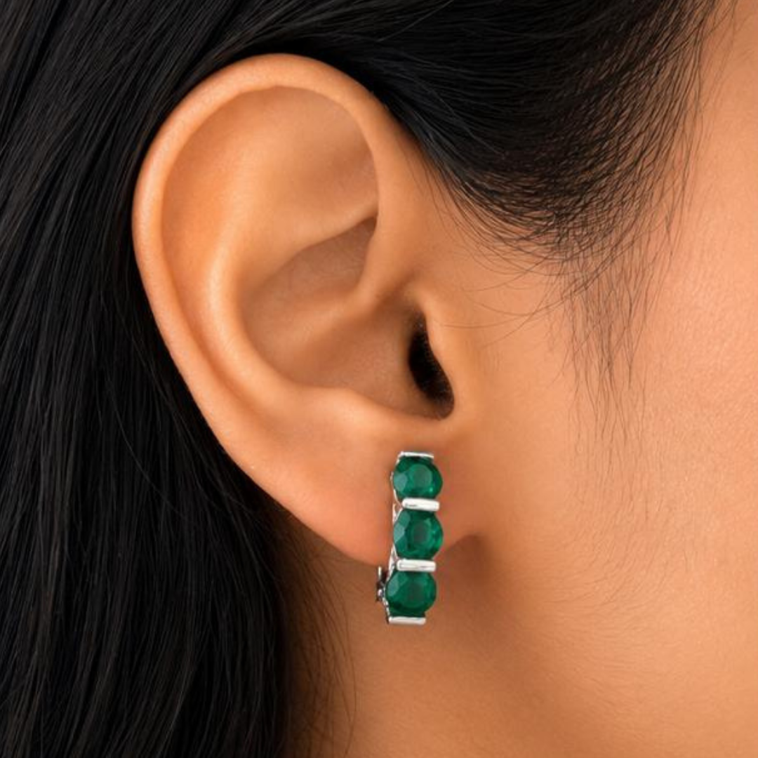 Green Onyx Trinity Earrings