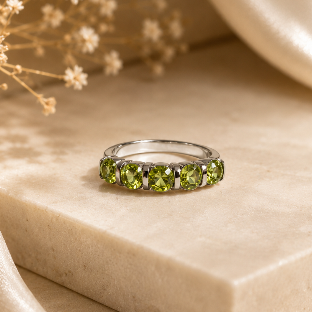 Peridot Circle of Light Ring