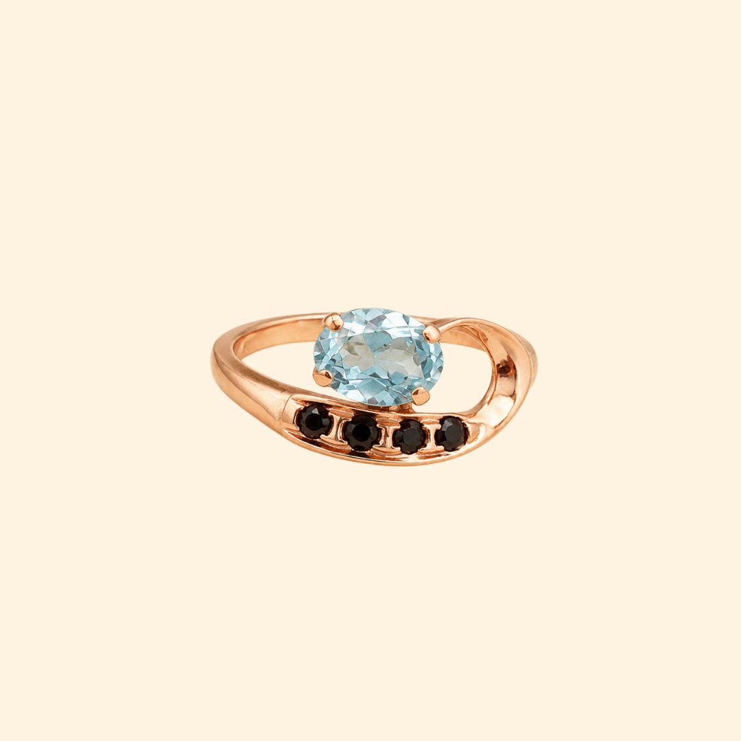 Vesper Sky Blue Topaz & Spinel Drop Ring