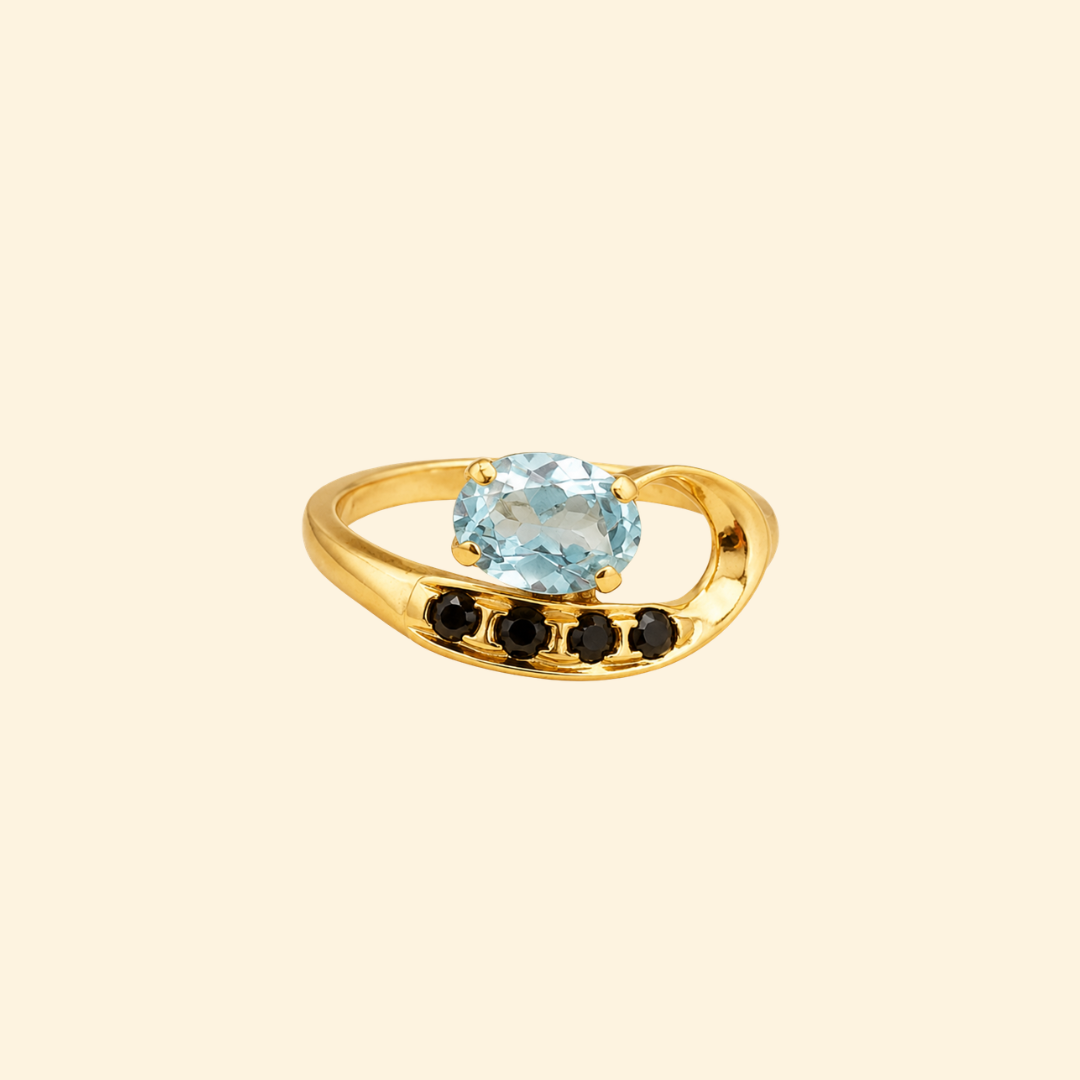 Vesper Sky Blue Topaz & Spinel Drop Ring