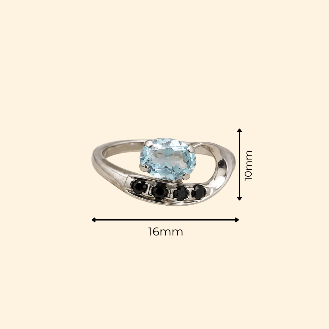 Vesper Sky Blue Topaz & Spinel Drop Ring