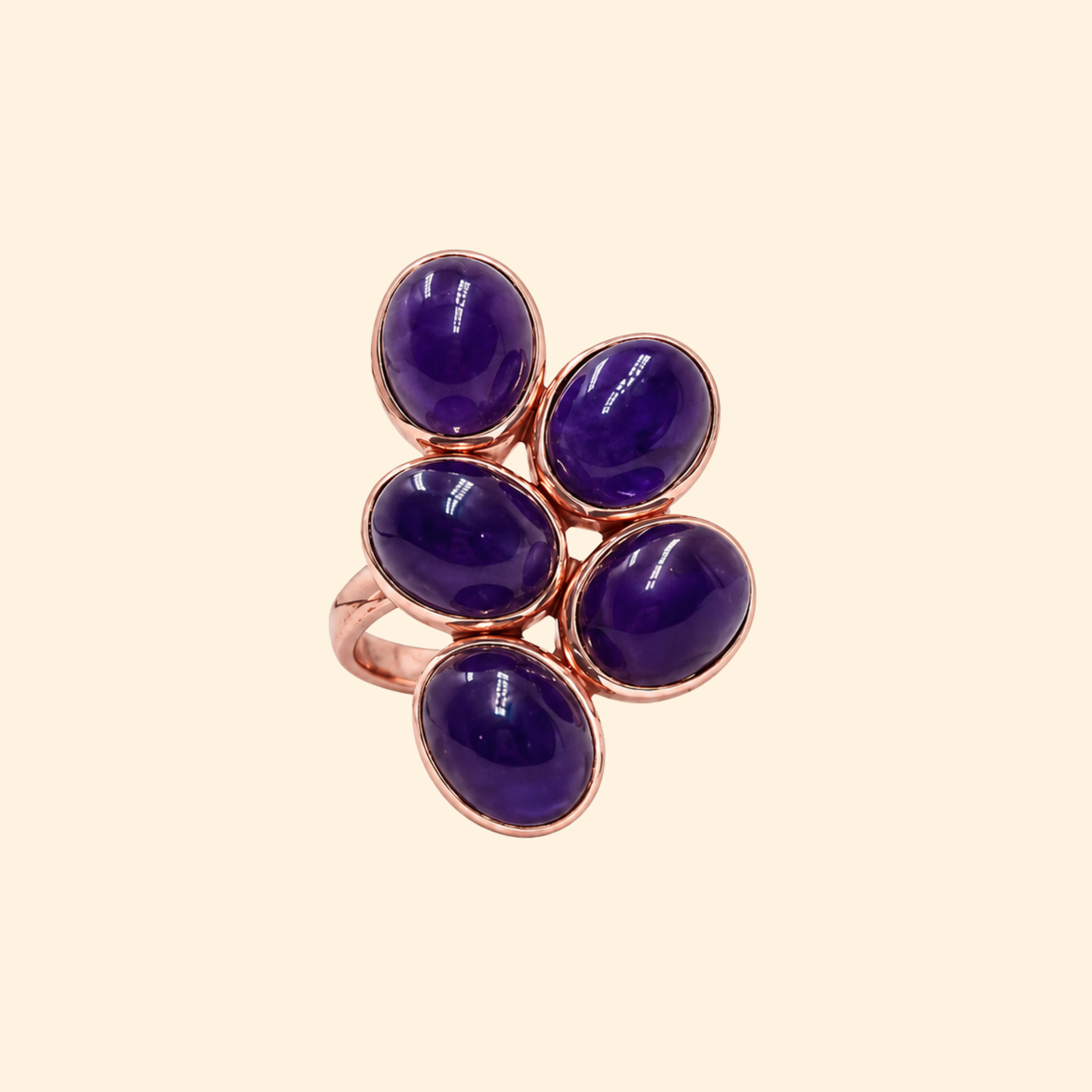 Grape Hanging Ring in Amethyst