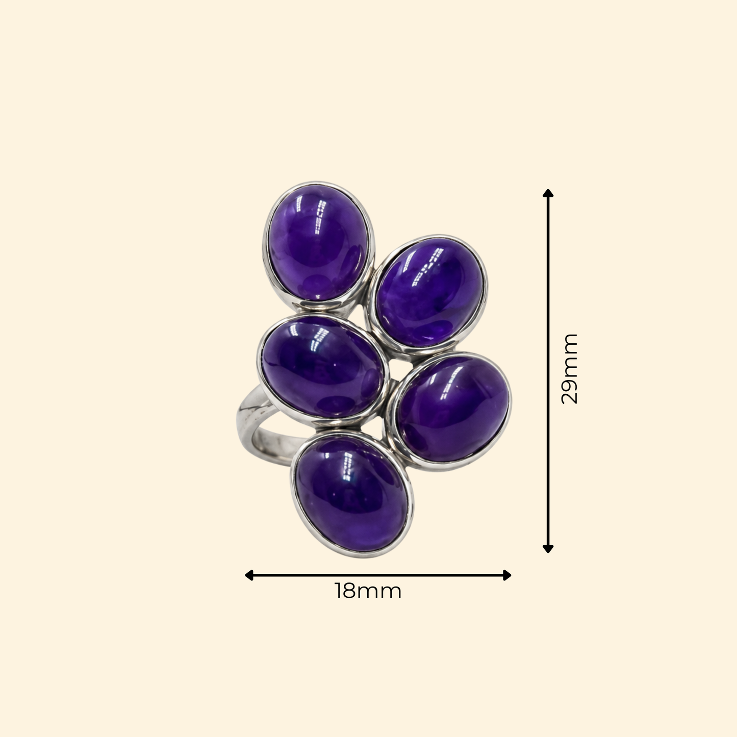 Grape Hanging Ring in Amethyst