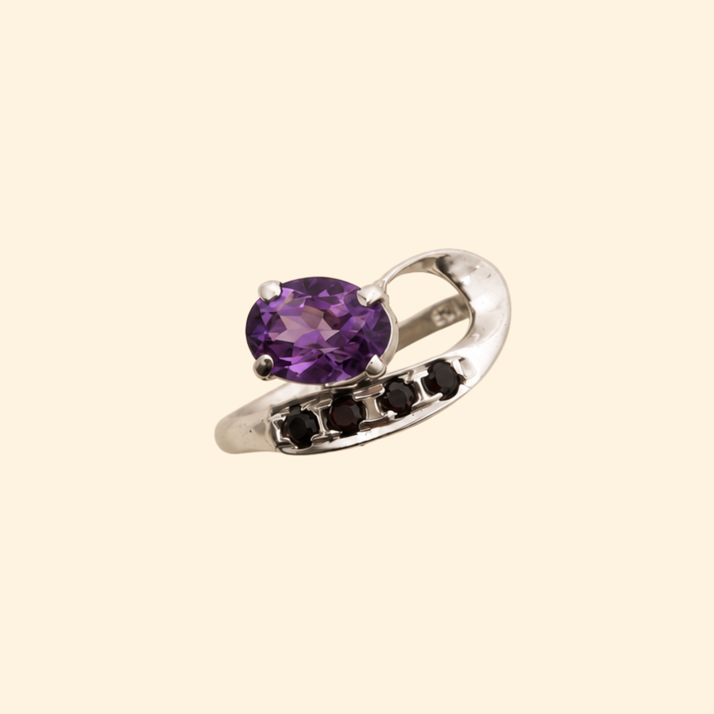 Vesper Amethyst & Spinel Drop Ring