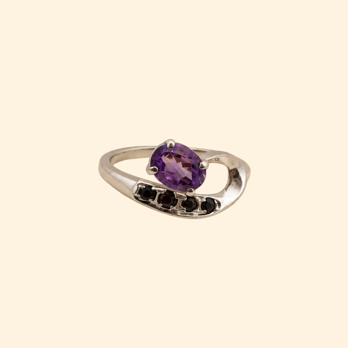 Vesper Amethyst & Spinel Drop Ring