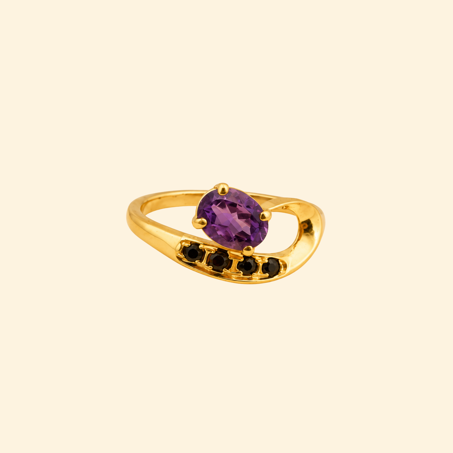 Vesper Amethyst & Spinel Drop Ring