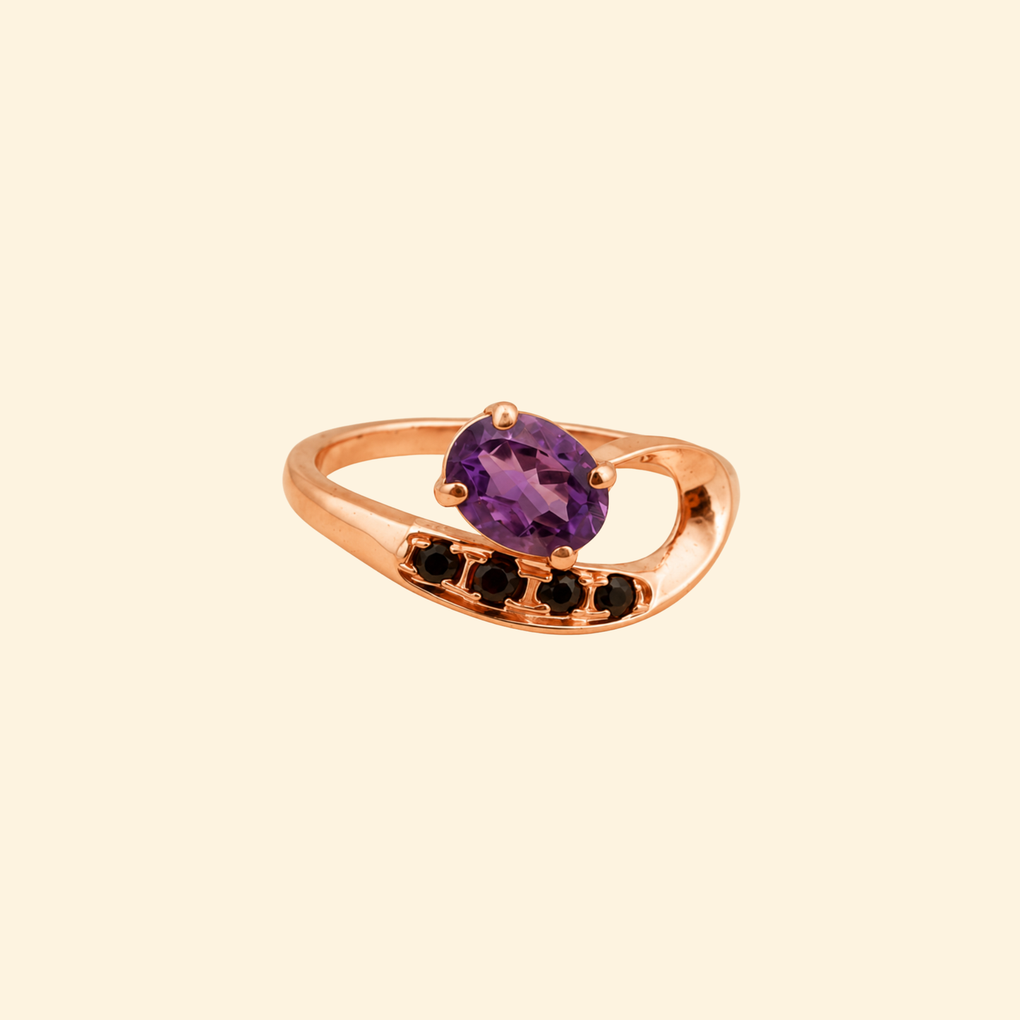 Vesper Amethyst & Spinel Drop Ring