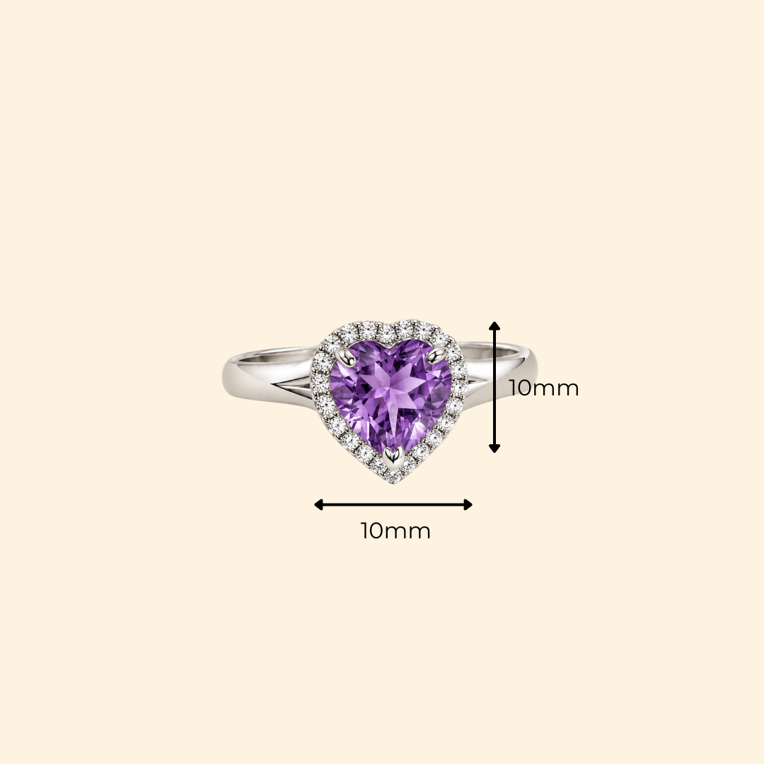 Heart Corallina Ring in Amethyst