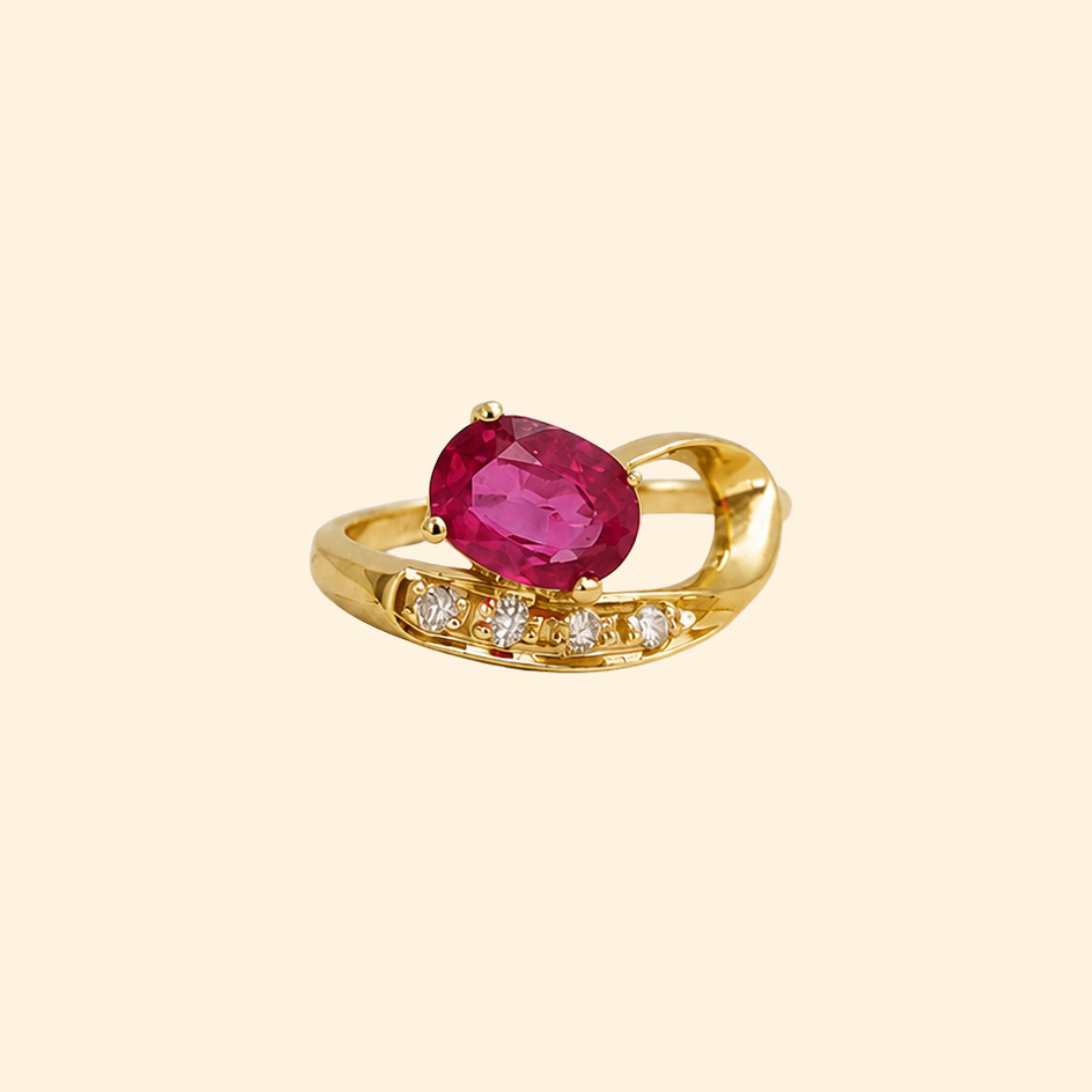 Vesper Ruby Drop Ring