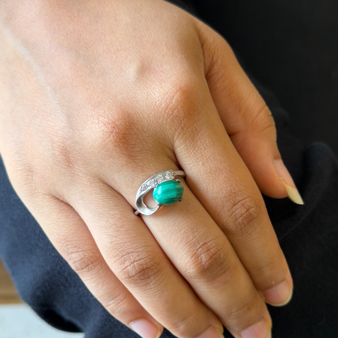 Vesper Malachite Drop Ring