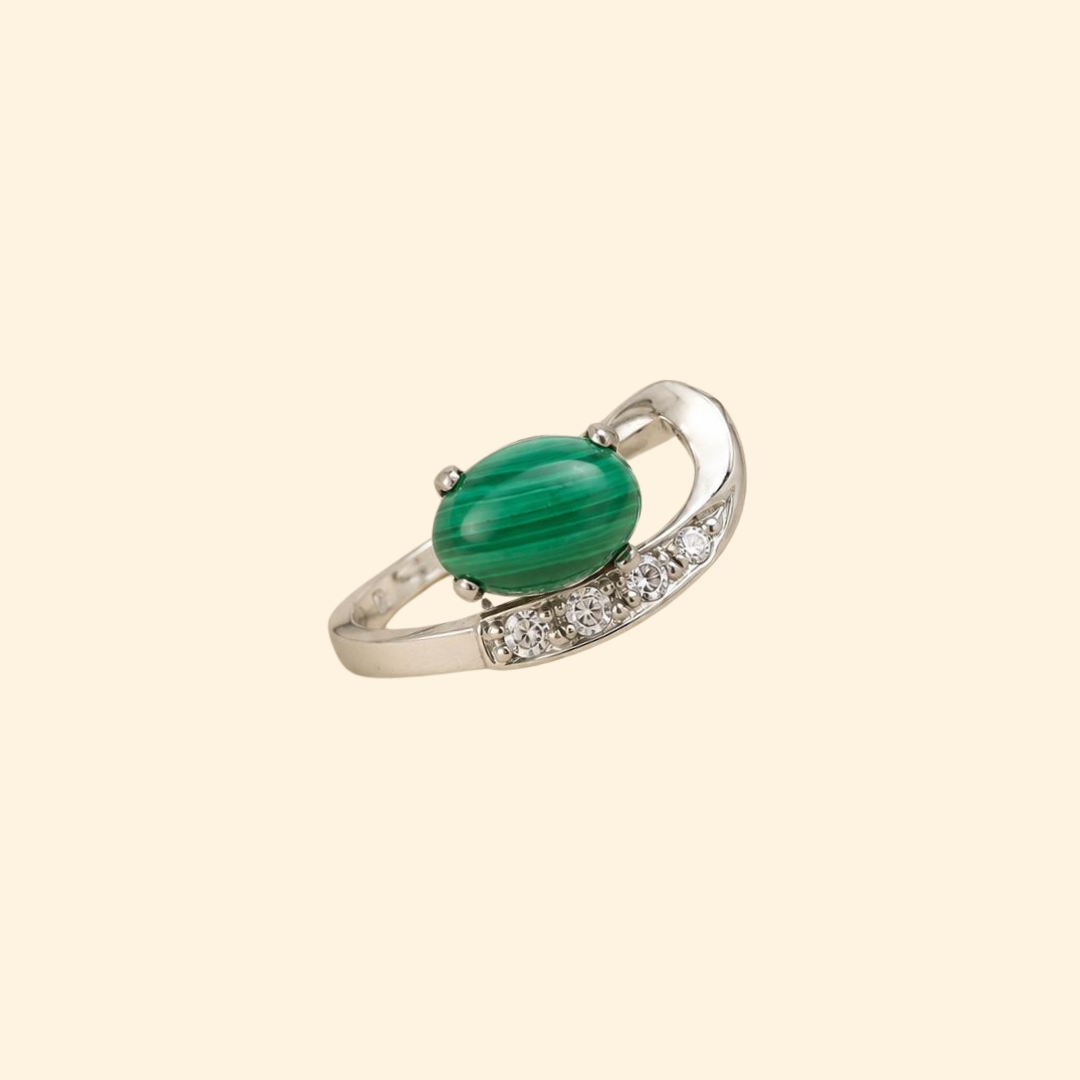 Vesper Malachite Drop Ring