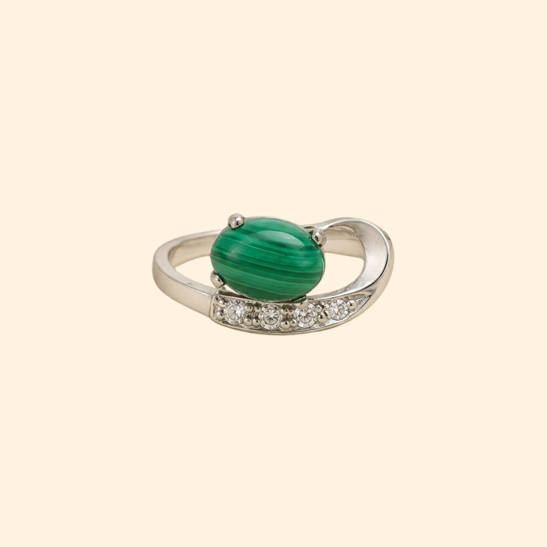 Vesper Malachite Drop Ring