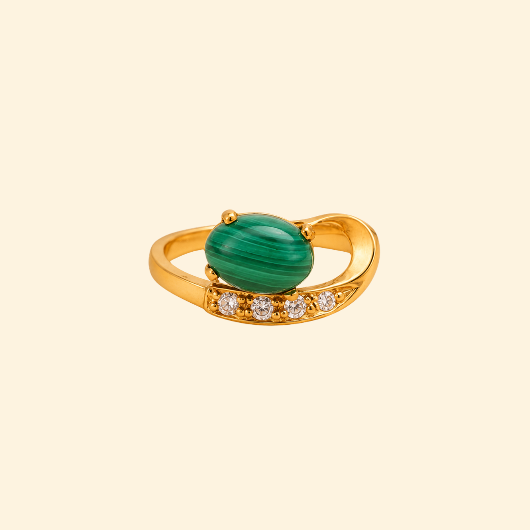 Vesper Malachite Drop Ring