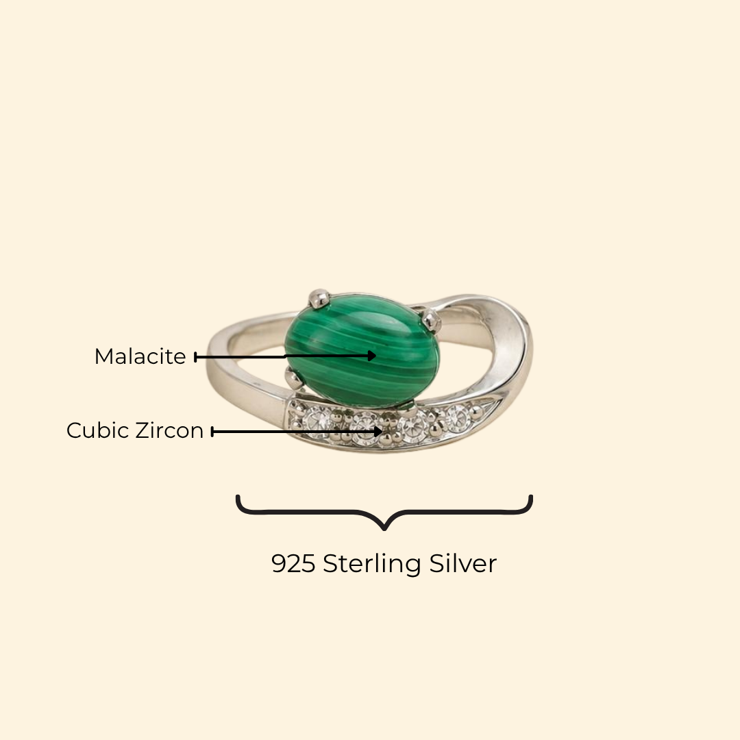 Vesper Malachite Drop Ring