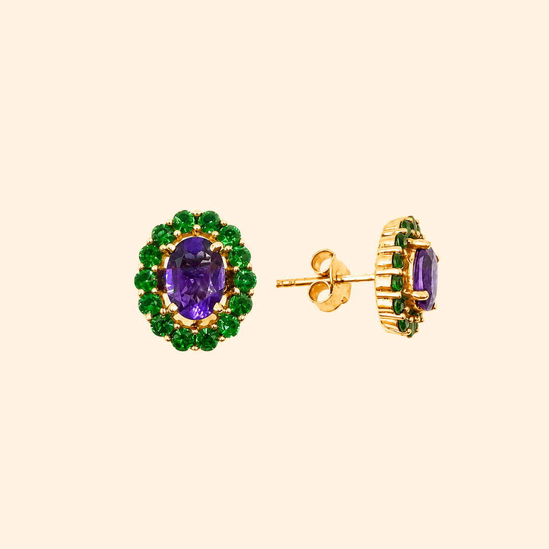 Corallina Oval Earrings in Amethyst