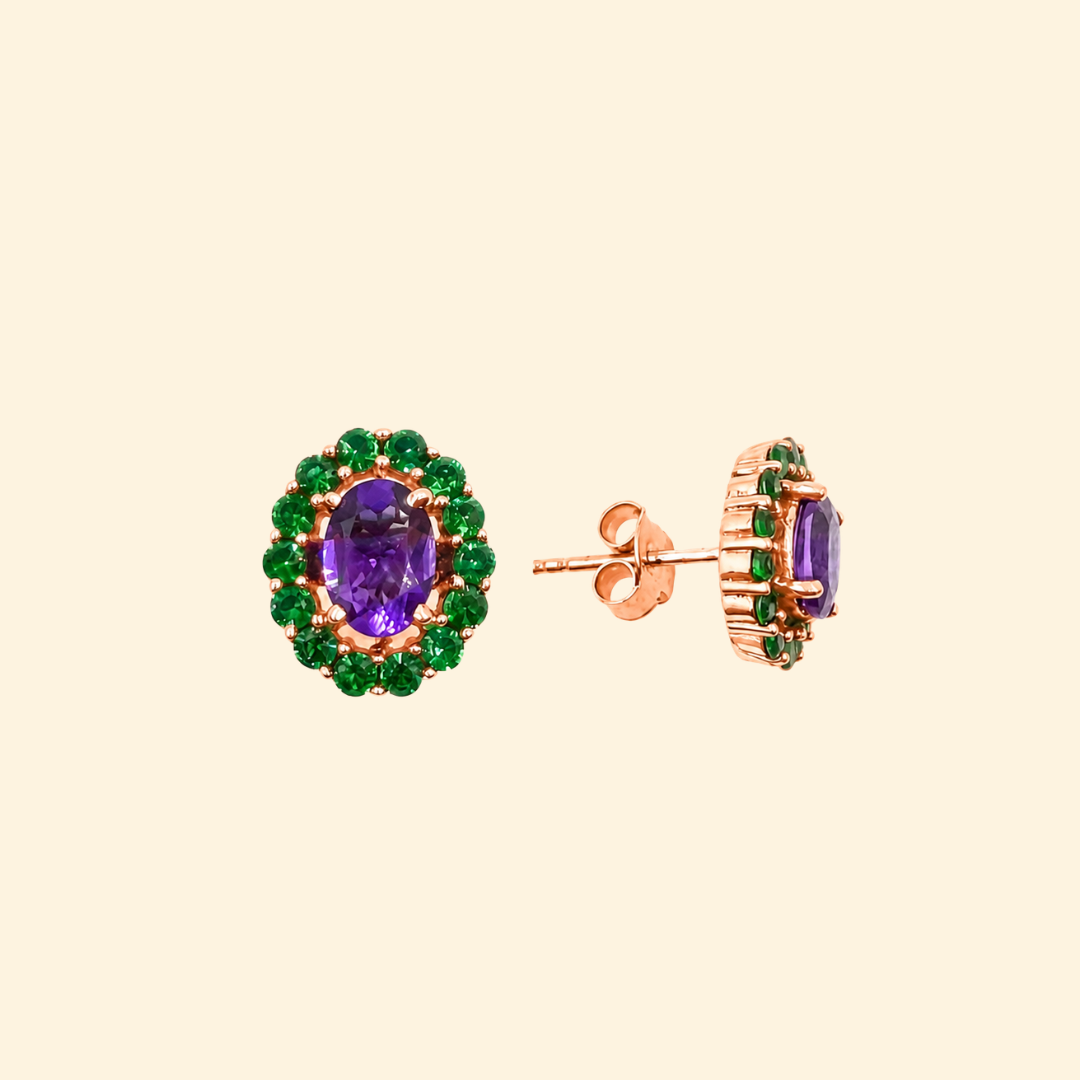 Corallina Oval Earrings in Amethyst