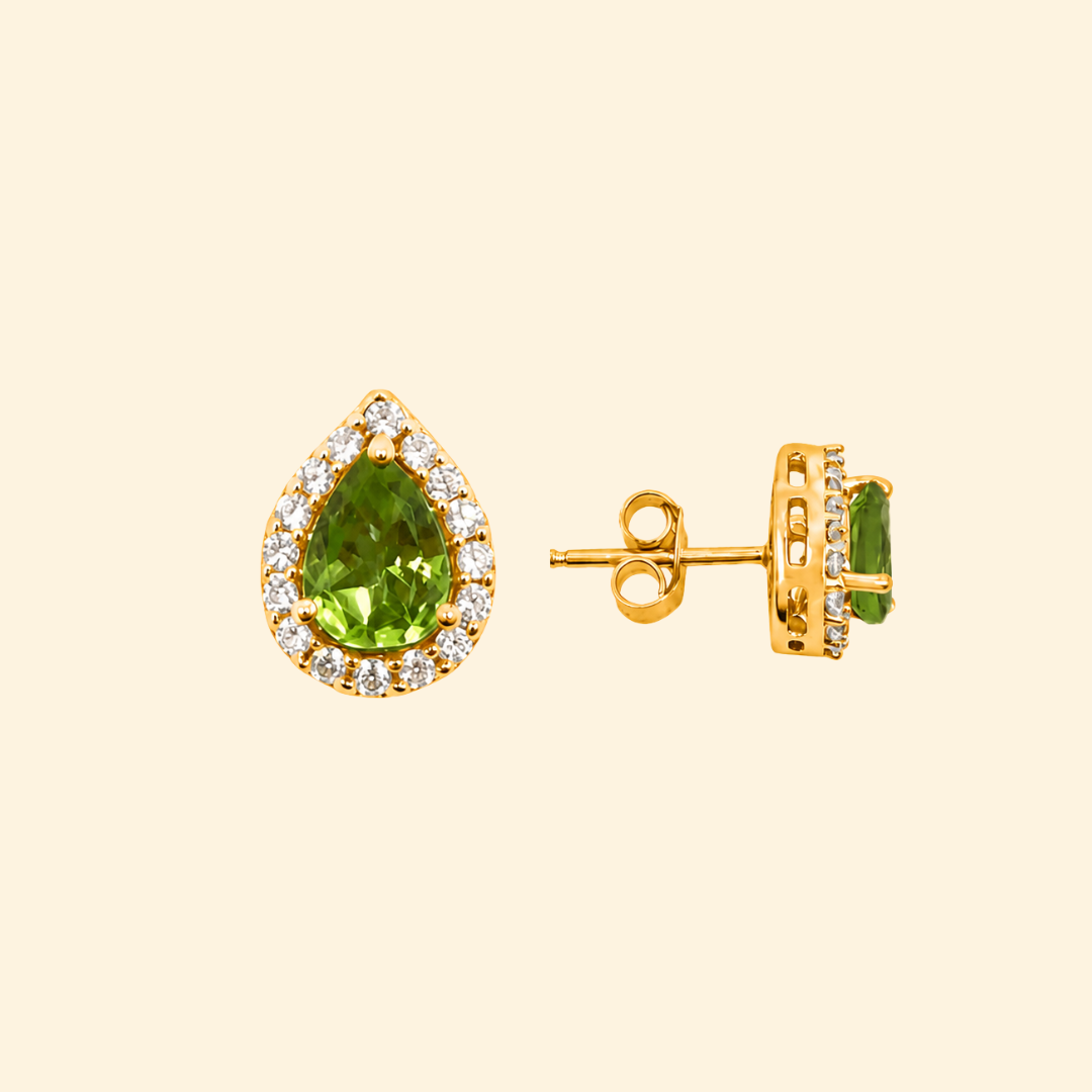Corallina Pear Earrings in Peridot