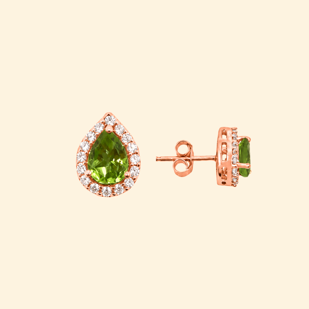Corallina Pear Earrings in Peridot