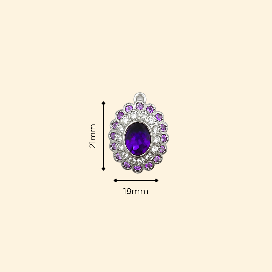 Cosmic Clustre Oval Earrings in Amethyst