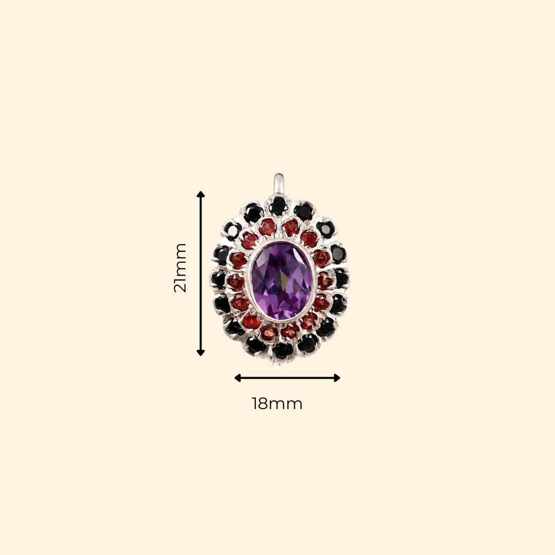 Cosmic Clustre Oval Earrings in Alexandrite