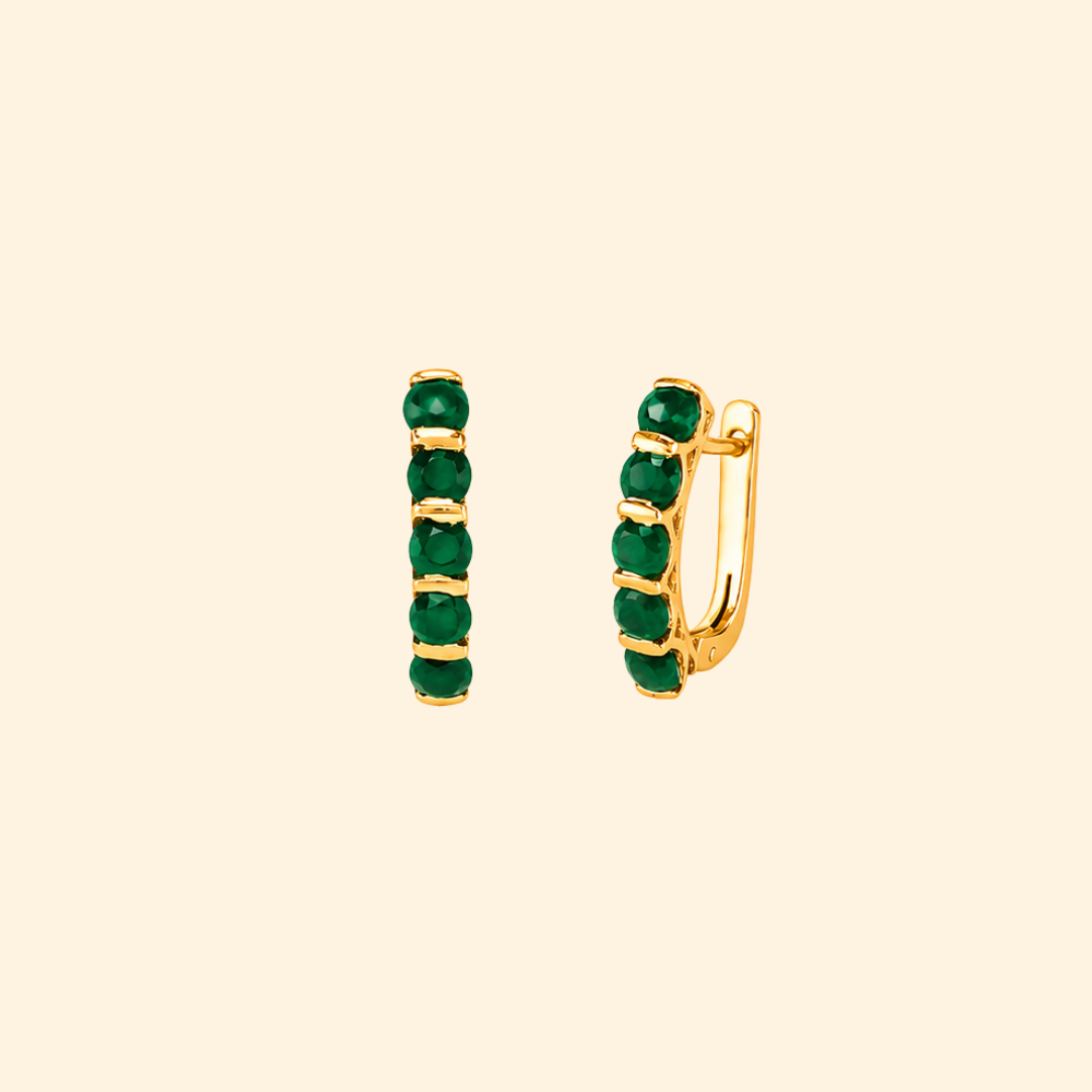 Eternity Earrings in Green Onyx